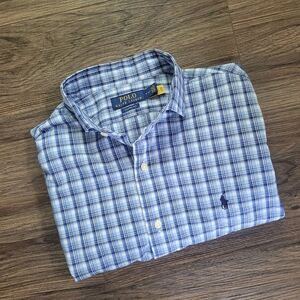 Polo Ralph Lauren Classic Fit Performance Plaid Button Down Shirt Medium 15 1/2